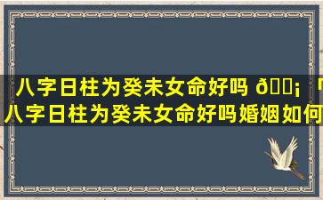 八字日柱为癸未女命好吗 🐡 「八字日柱为癸未女命好吗婚姻如何」